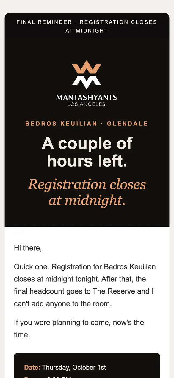 Email: the final hours