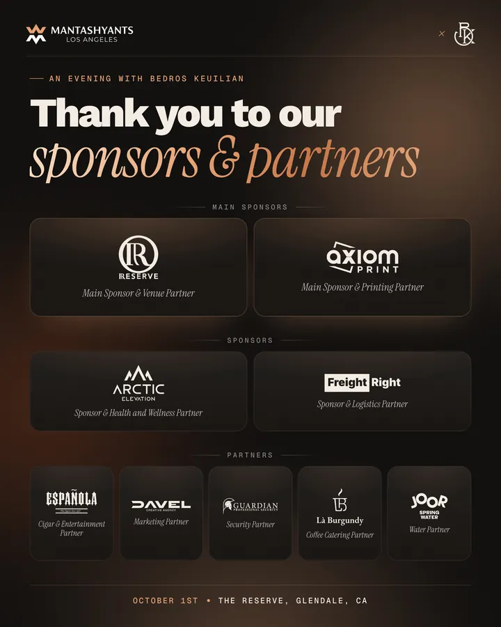 Thank you post for the sponsors and partners