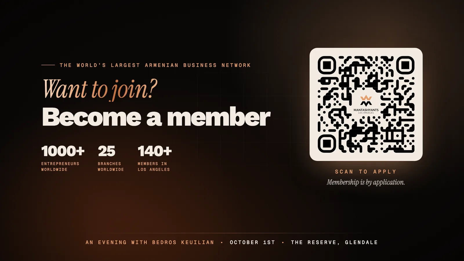 Walk-in loop: become a member, with a QR code to apply